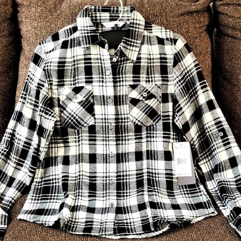 Woman's (S) Flannel Shirt 100% Cotton Plaid NWT